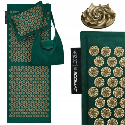 Купить Мат для иглоукалывания  4FIZJO Eco Mat XL Аппликатор Кузнецова Navy Green/Gold в Киеве - фото №1
