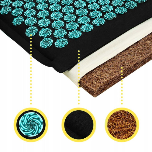 Мат для иглоукалывания  4FIZJO Eco Mat XL Аппликатор Кузнецова Black/Blue - фото №7