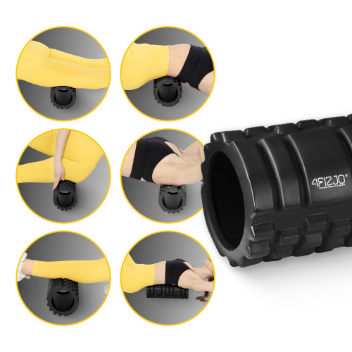 Массажный ролик  4FIZJO 45 x 13.5 см Black  - фото №7