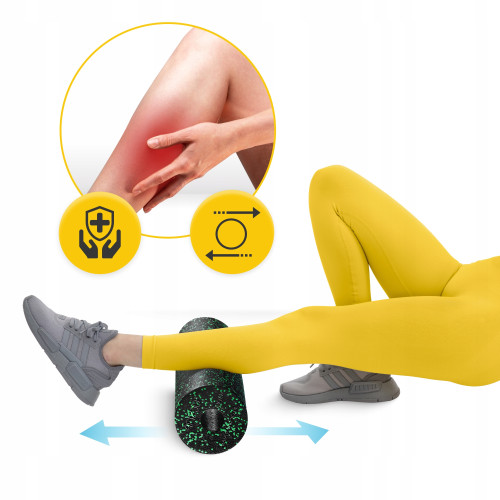 Массажный ролик  4FIZJO EPP PRO+ 33 x 14 см Black/Green - фото №2