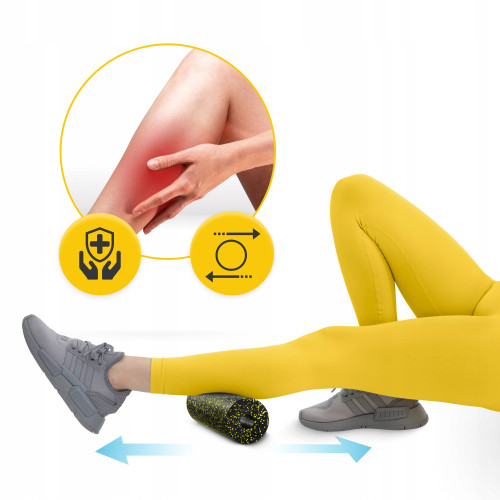 Массажный ролик  4FIZJO Mini Foam Roller 15 x 5.3 см Black/Yellow - фото №3