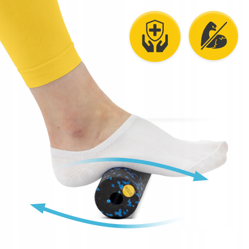 Масажний ролик  4FIZJO Mini Foam Roller 15 x 5.3 см Black/Blue - фото №3
