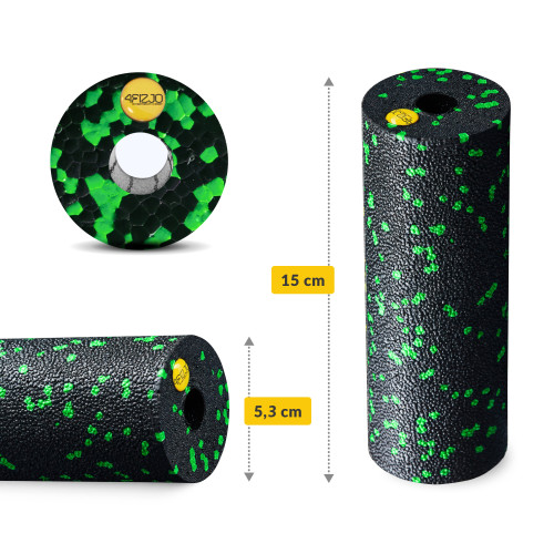 Масажний ролик  4FIZJO Mini Foam Roller 15 x 5.3 см Black/Green - фото №6