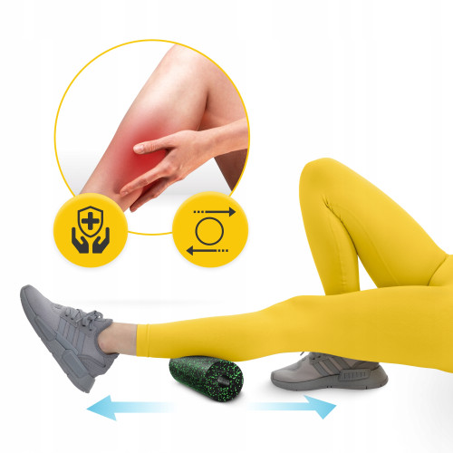 Масажний ролик  4FIZJO Mini Foam Roller 15 x 5.3 см Black/Green - фото №3
