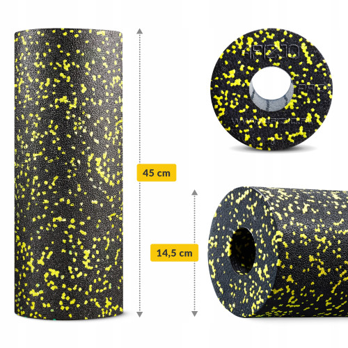Масажний ролик  4FIZJO EPP PRO+ 45 x 14.5 см Black/Yellow - фото №6