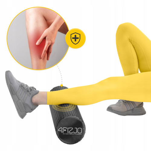 Массажный ролик  4FIZJO CARE + EVA 90 x 15 см Black  - фото №3