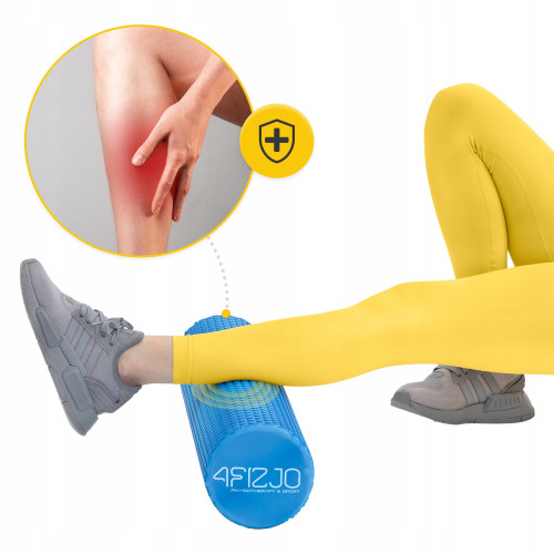 Массажный ролик  4FIZJO CARE + EVA 90 x 15 см Blue - фото №6