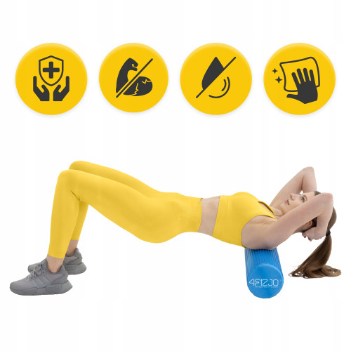 Массажный ролик  4FIZJO CARE + EVA 90 x 15 см Blue - фото №4