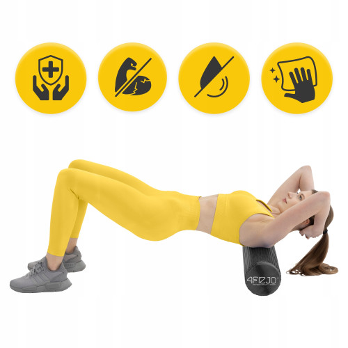 Массажный ролик  4FIZJO CARE + EVA 90 x 15 см Black  - фото №9