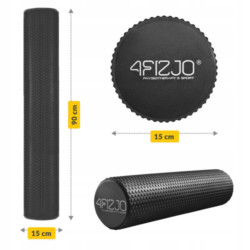 Массажный ролик  4FIZJO CARE + EVA 90 x 15 см Black  - фото №8