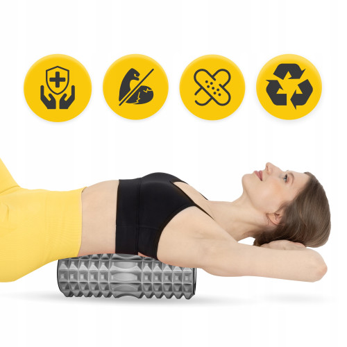 Масажний ролик  4FIZJO EVA 33 x 14 см Grey - фото №7