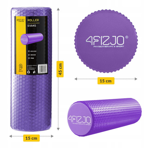 Массажный ролик  4FIZJO CARE+ EVA 45 x 15 см Purple  - фото №4