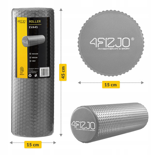 Массажный ролик  4FIZJO CARE+ EVA 45 x 15 см Grey - фото №2