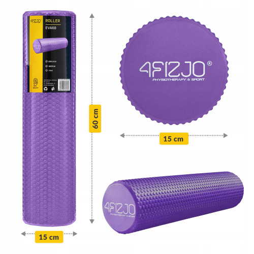 Массажный ролик  4FIZJO CARE+ EVA 60 x 15 см Purple  - фото №7