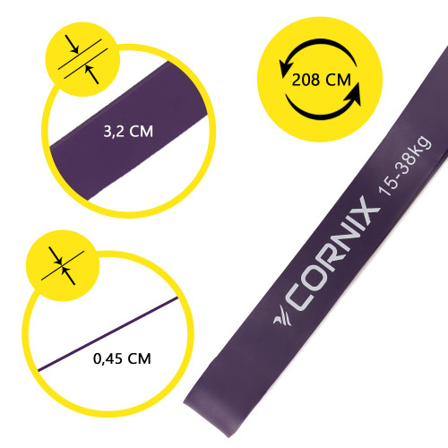 Резинка для фітнеса  Cornix Power Band 2-57 кг 5 шт XR-0086 - фото №5
