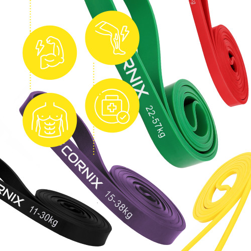 Резинка для фітнеса  Cornix Power Band 2-57 кг 5 шт XR-0086 - фото №4