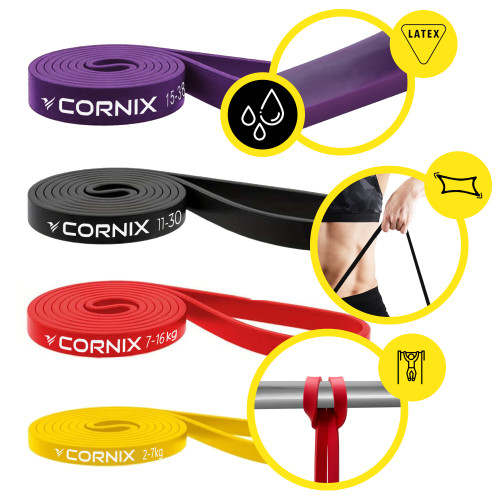 Резинка для фітнеса  Cornix Power Band 2-38 кг 4 шт XR-0087 - фото №2