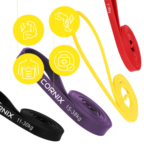 Резинка для фітнеса  Cornix Power Band 2-38 кг 4 шт XR-0087 - фото №7