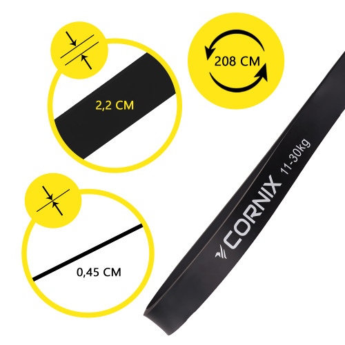 Резинка для фітнеса  Cornix Power Band 7-57 кг 4 шт XR-0088 - фото №3