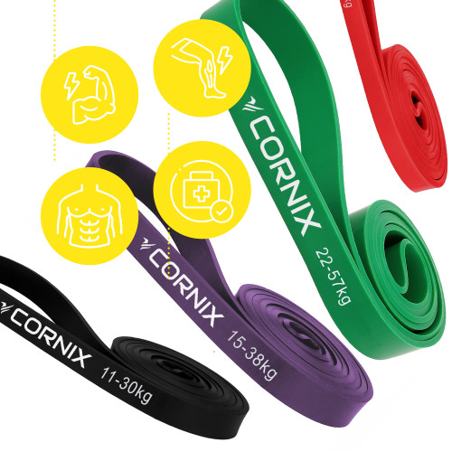 Резинка для фітнеса  Cornix Power Band 7-57 кг 4 шт XR-0088 - фото №8
