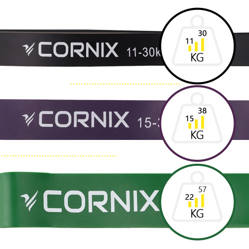 Резинка для фітнеса  Cornix Power Band 11-57 кг 3 шт XR-0089 - фото №4