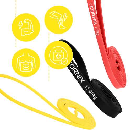 Резинка для фітнеса  Cornix Power Band 2-30 кг 3 шт XR-0090 - фото №7