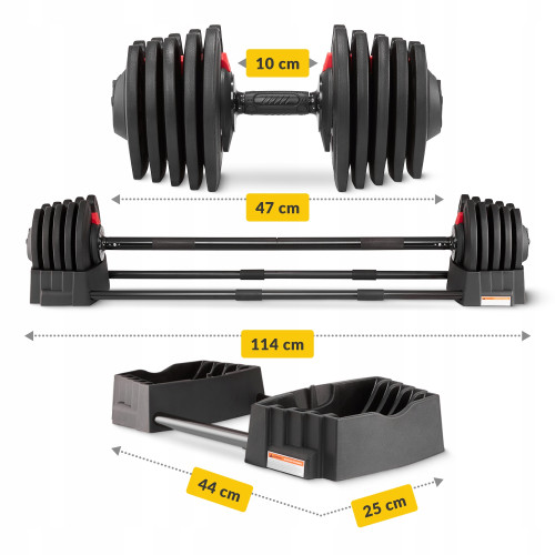 Гантель  4FIZJO 2 в 1 Premium 2.5-40 кг з регульованою вагою - фото №2