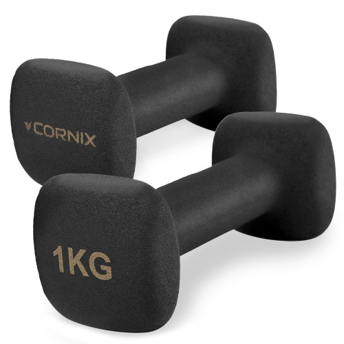 Купить Гантель  Cornix Square 2 x 1 кг XR-0406 Black в Киеве - фото №1