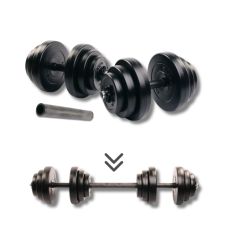 Гантель Elitum 2 x 18,5 кг + подовжувач грифа для штанги