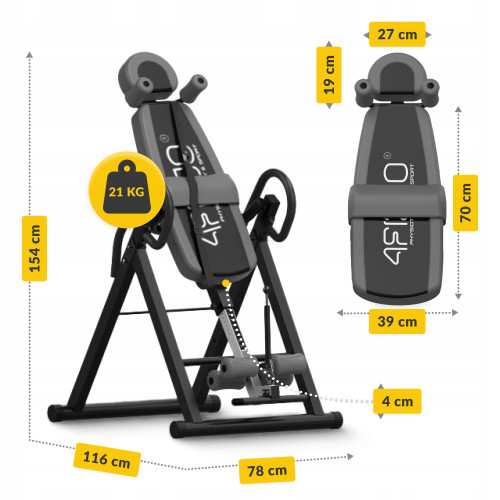 Инверсионный стол  4FIZJO Black/Grey (P-5905973401951) - фото №5