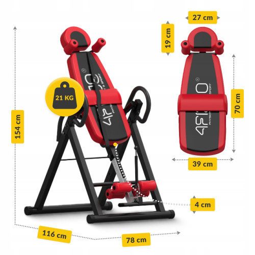 Инверсионный стол  4FIZJO Black/Red (P-5905973401944) - фото №9