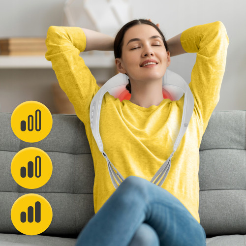 Массажная подушка  4FIZJO Shiatsu Evo+ для шеи и спины Grey - фото №5