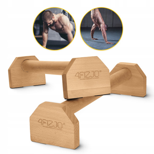 Упоры для отжиманий  4FIZJO 50 см деревянные  - фото №9