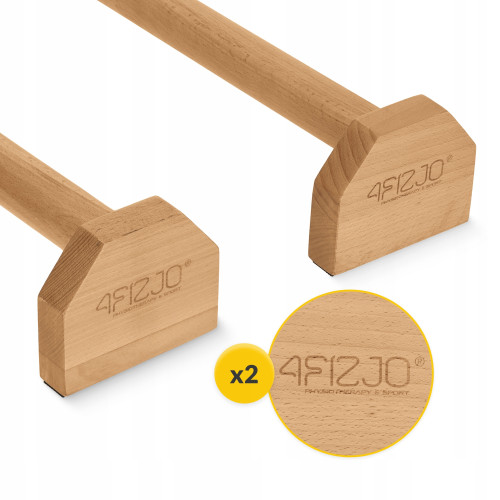 Упоры для отжиманий  4FIZJO 50 см деревянные  - фото №7