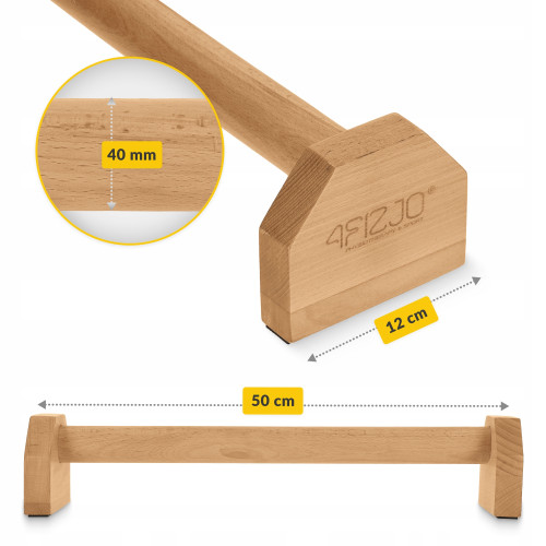 Упоры для отжиманий  4FIZJO 50 см деревянные  - фото №3