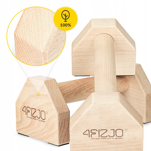 Упоры для отжиманий  4FIZJO 25 см деревянные  - фото №4