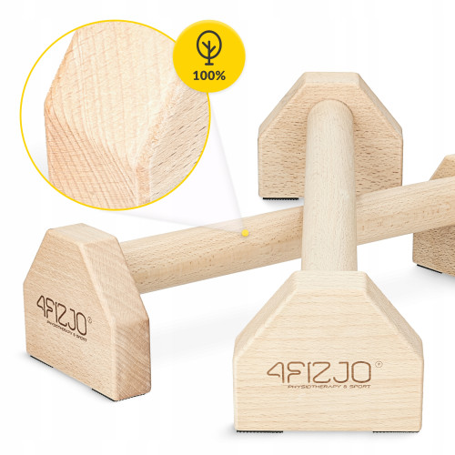 Упоры для отжиманий  4FIZJO 40 см деревянные  - фото №3