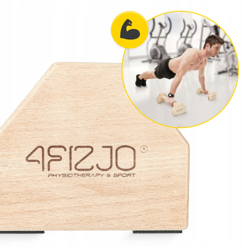 Упоры для отжиманий  4FIZJO 30 см деревянные  - фото №7