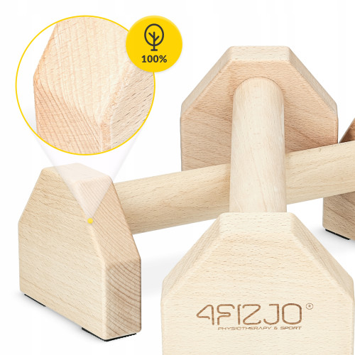 Упоры для отжиманий  4FIZJO 30 см деревянные  - фото №3