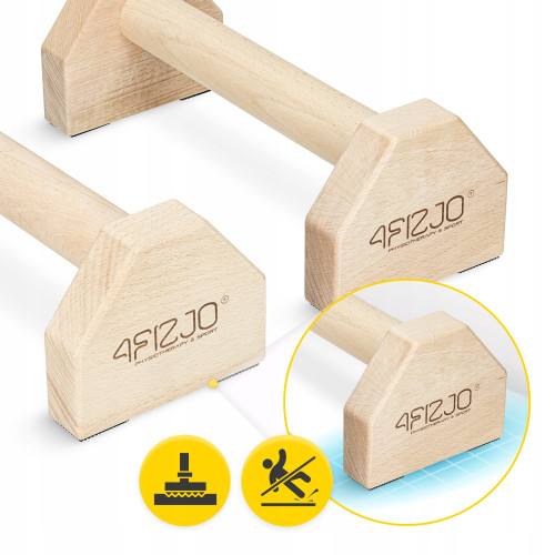 Упоры для отжиманий  4FIZJO 30 см деревянные  - фото №2