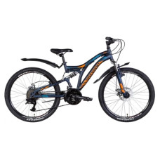 Велосипед Discovery ROCKET AM2 DD 24" (темно-синій з помаранчевим)