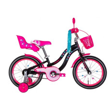 Велосипед Formula Flower Premium 16" 2022  (чорний з рожевим)